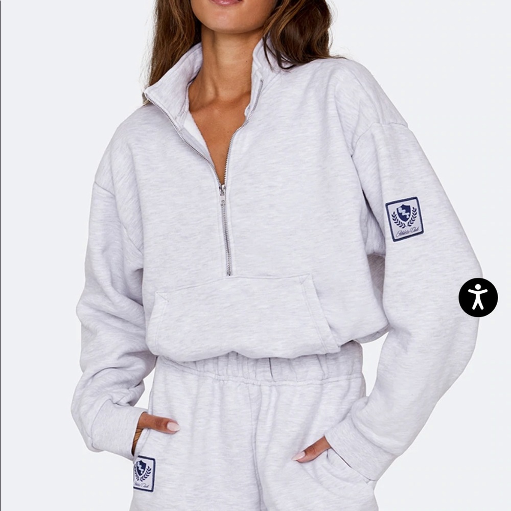 Set Active Heather Grey Half Zip Sweatshirt